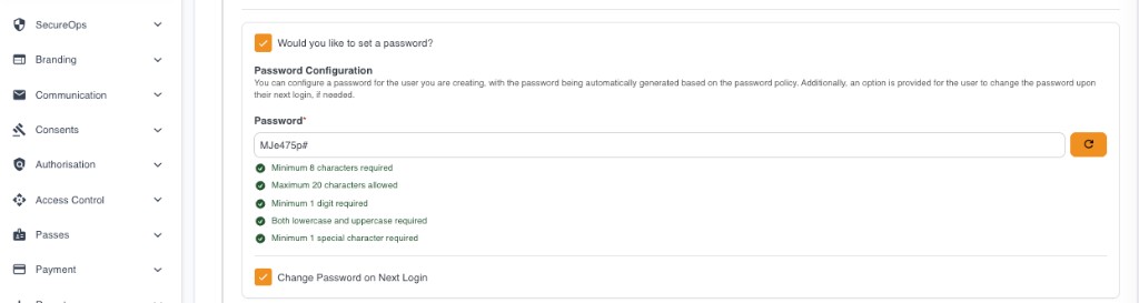 Create User - set password with Change Password on Next Login (Trustdesk)