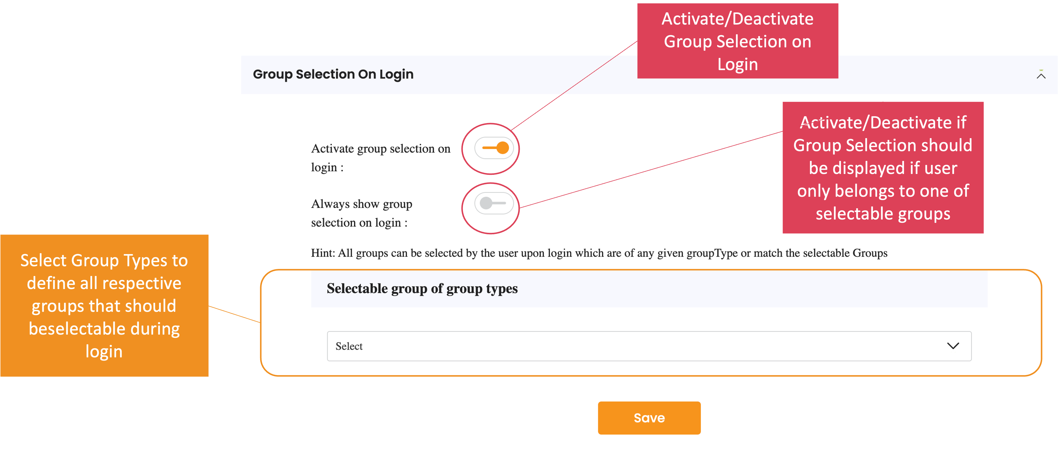 group-selection-on-login