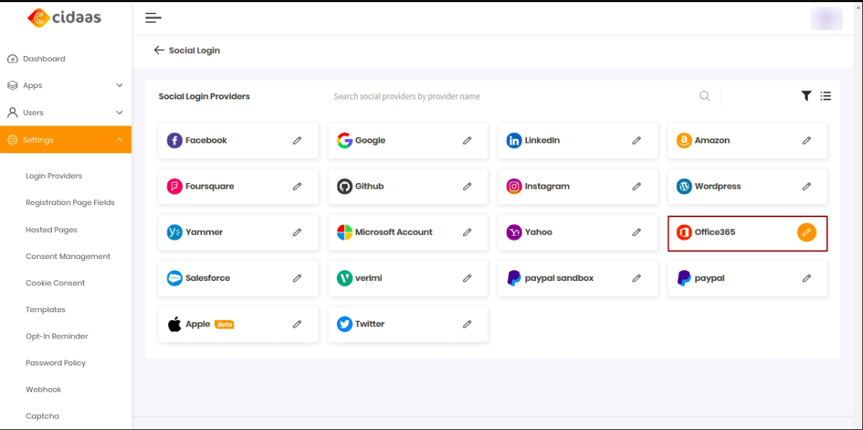 cidaas Office 365 office-365-admin