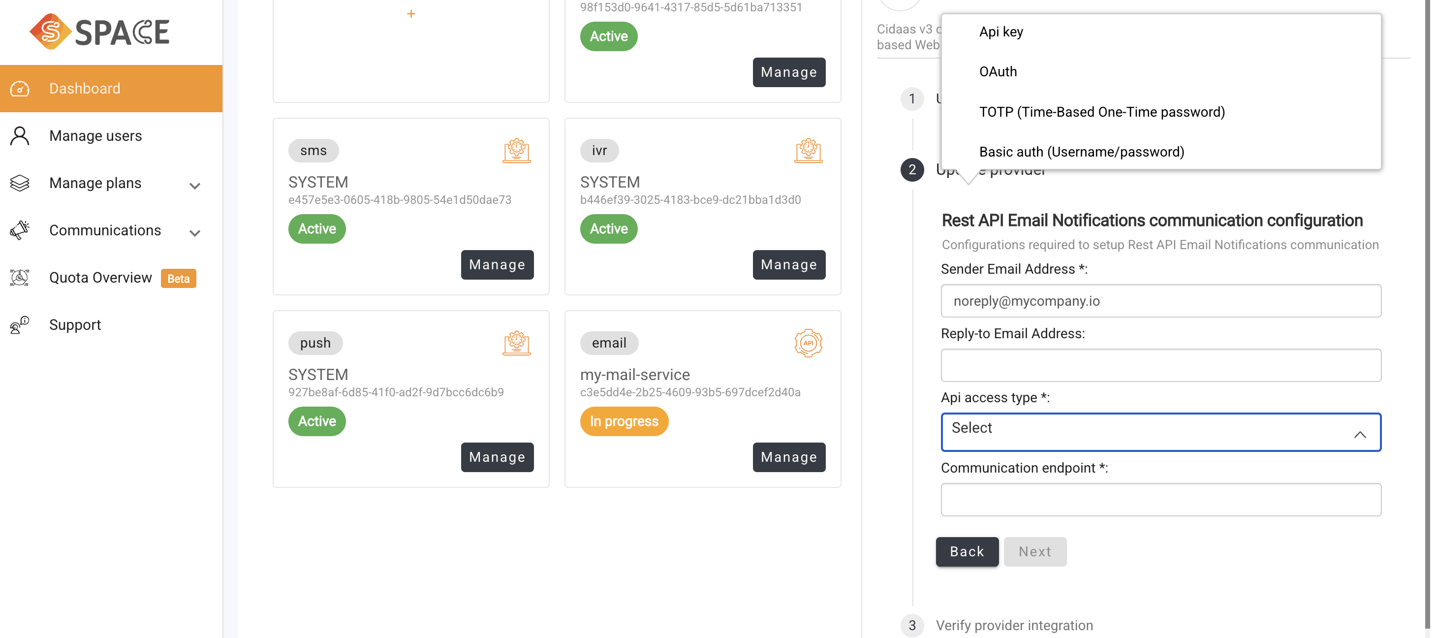 REST API setup
