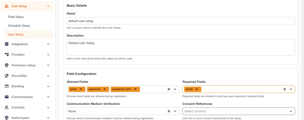 Allow password fields in User Setup (Trustdesk)