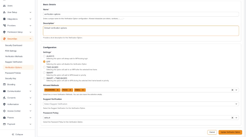 Verification Options in Trustdesk (SecureOps)